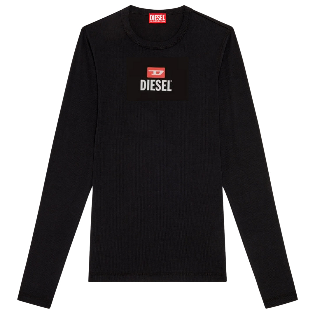 Diesel New D Logo Black Long Sleeve T-Shirt