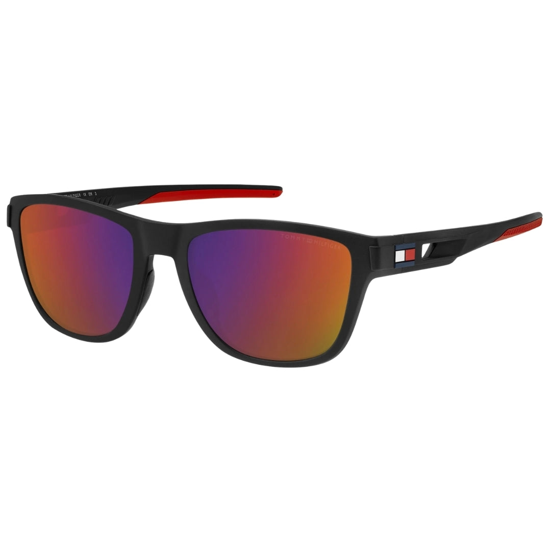 Tommy Hilfiger Purple Lens Matte Black Sunglasses One Size