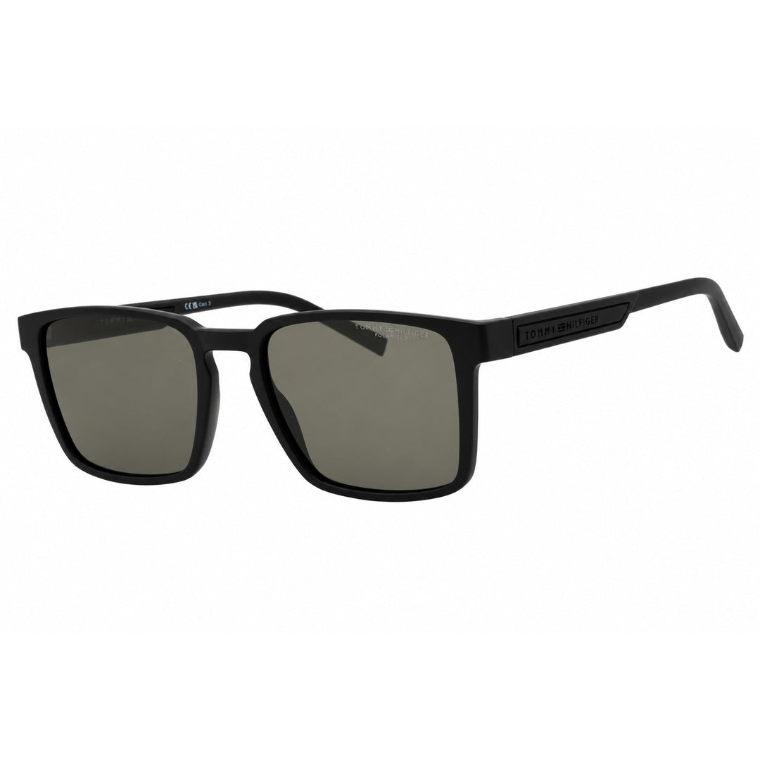 Tommy Hilfiger Polarized Lens Rectangular Black Sunglasses