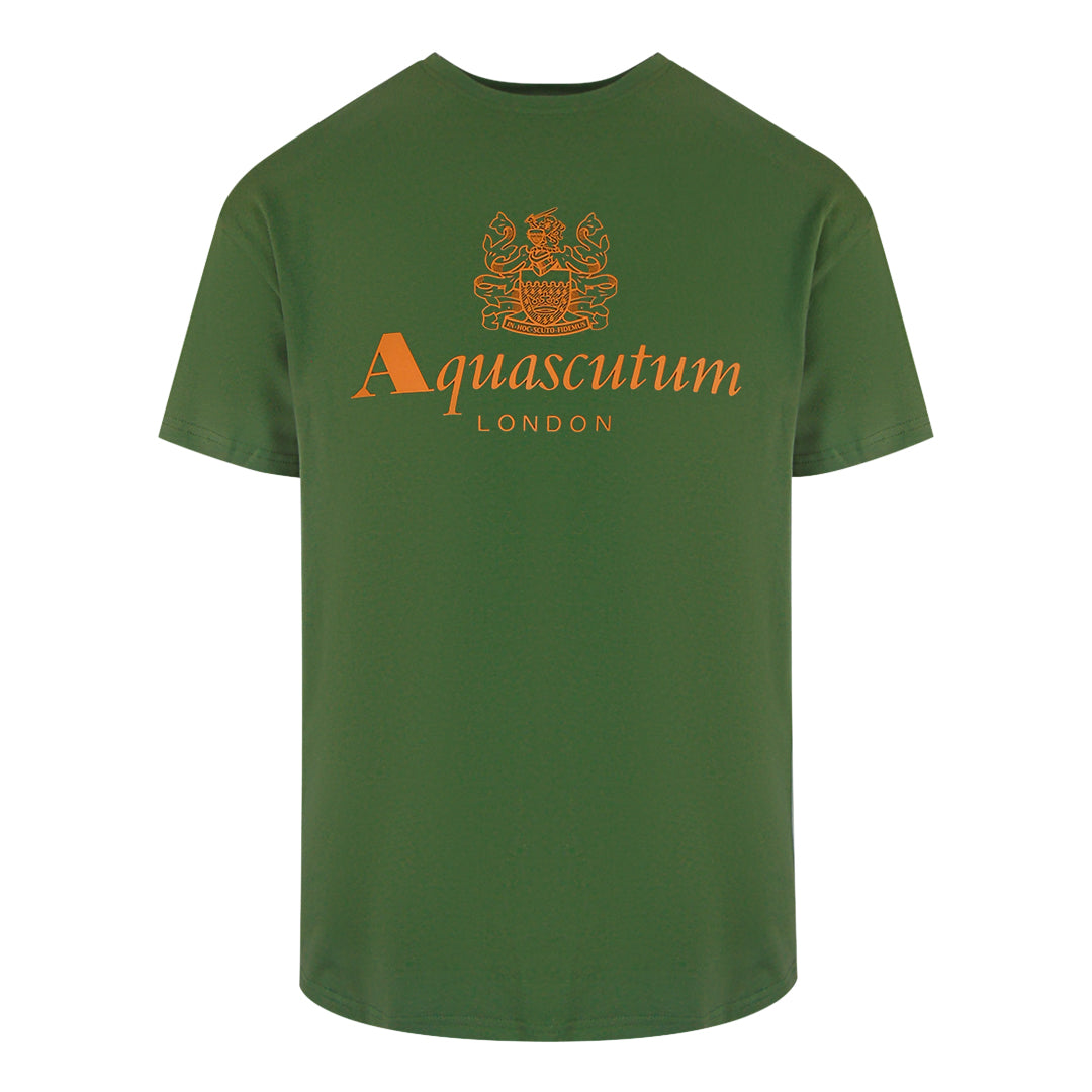 Aquascutum London Aldis Brand Logo Army Green T-Shirt M