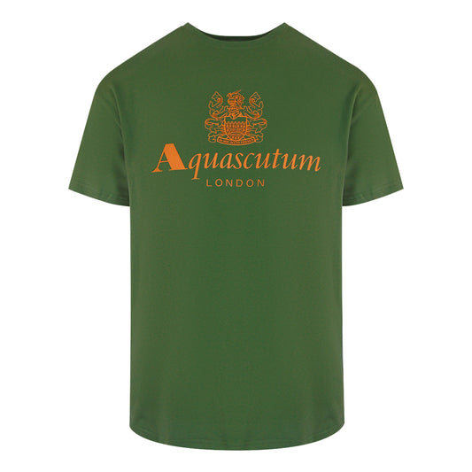 Aquascutum London Aldis Brand Logo Army Green T-Shirt M