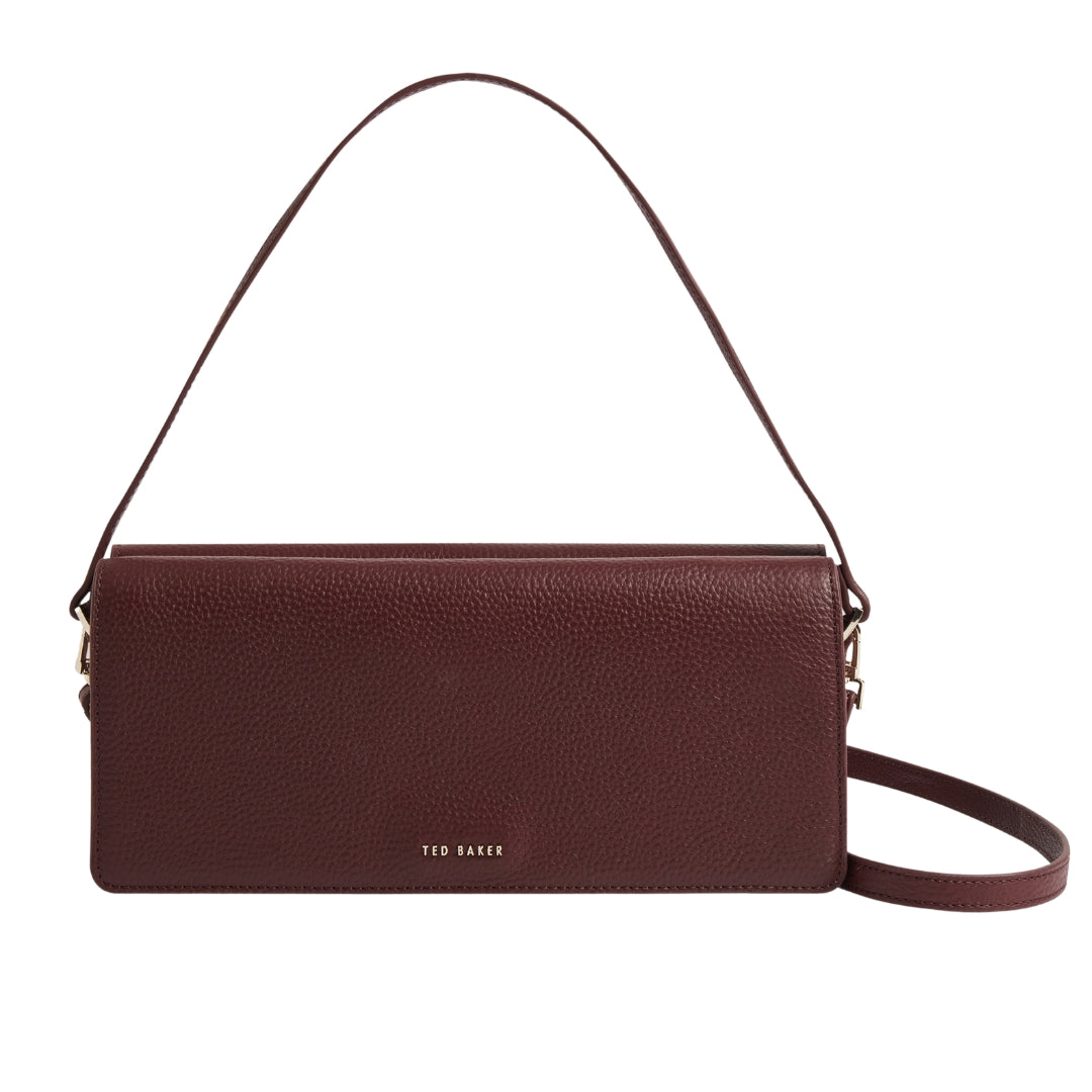 Ted Baker Twyyla Leather Elongated Oxblood Shoulder Bag