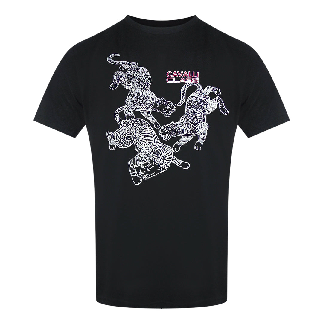 Cavalli Class Txt60C Jd060 05051 Black T-Shirt Mens M