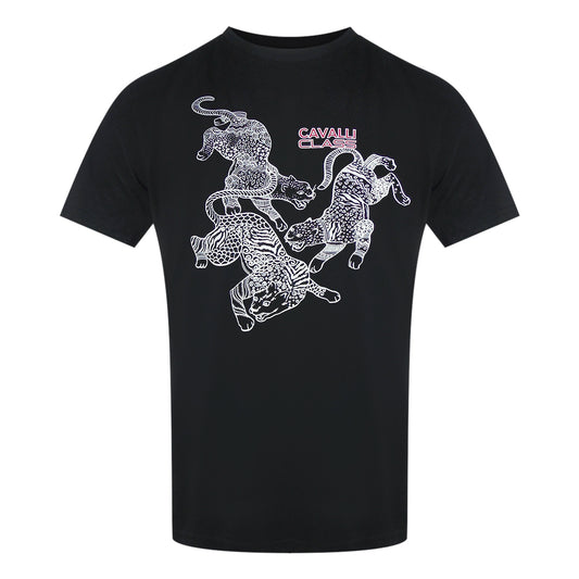 Cavalli Class Txt60C Jd060 05051 Black T-Shirt Mens M
