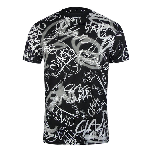 Cavalli Class Txt60J 3Po95 D0146 Black/White T-Shirt Mens M