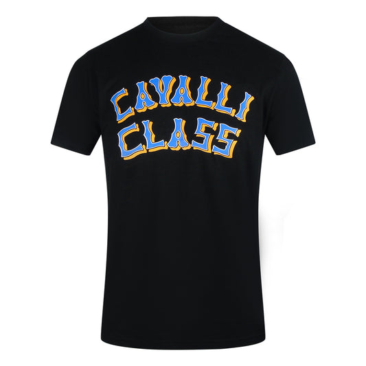 Cavalli Class Layered Logo Black T-Shirt