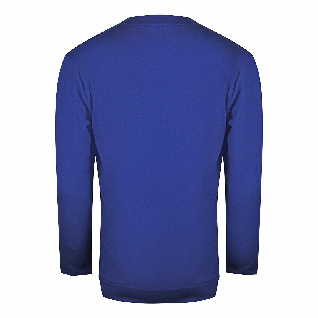 Cavalli Class Paisley Leopards Iris Blue Round Neck Sweatshirt