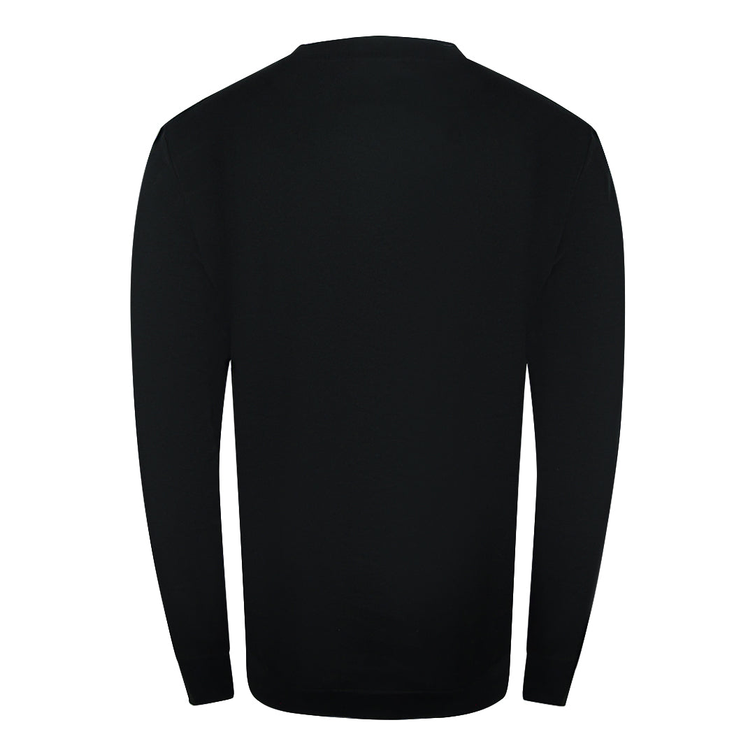 Cavalli Class Vibrant Floral Logo Black Round Neck Sweatshirt