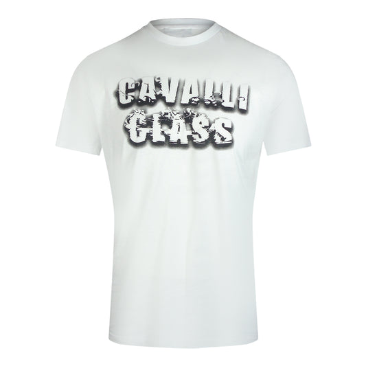 Cavalli Class Smoke Bold Logo Off White T-Shirt