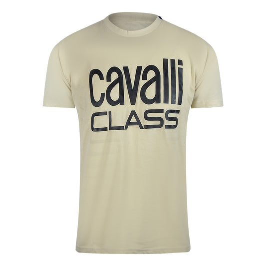 Cavalli Class Bold Logo Beige Sand T-Shirt