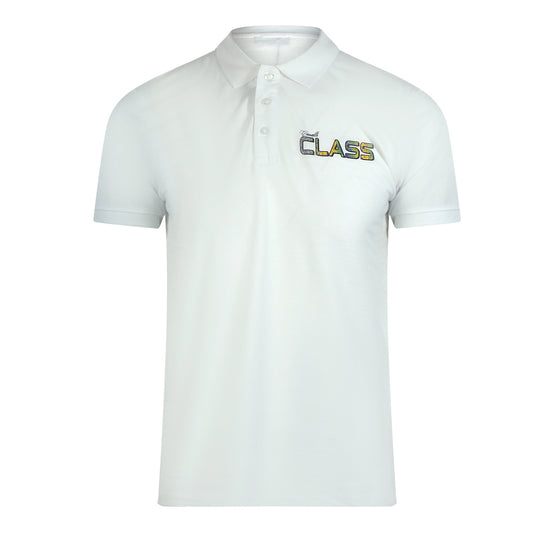 Cavalli Class Vibrant Floral Logo Off White Polo Shirt