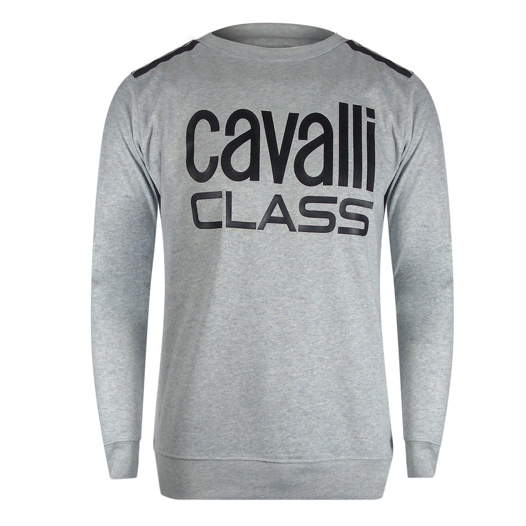 Cavalli Class Taped Shoulders Grey Sweatshirt