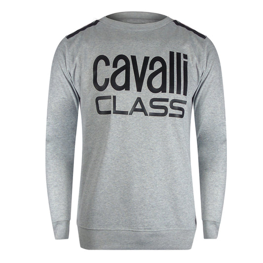 Cavalli Class Taped Shoulders Grey Sweatshirt
