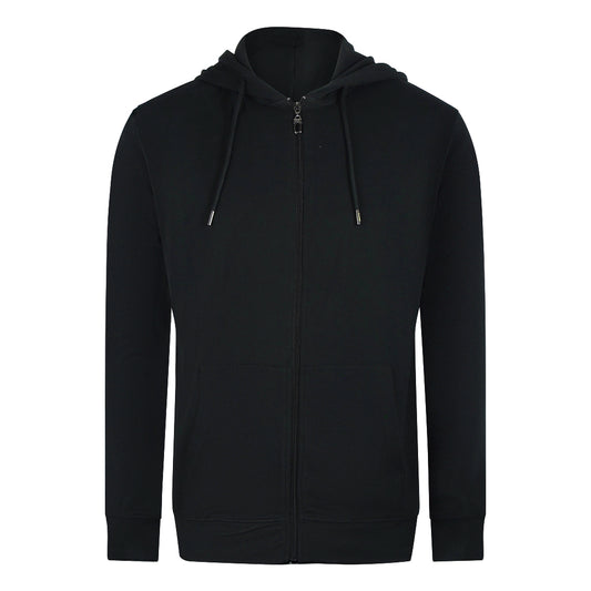 Cavalli Class Bold Floral Logo Black Zip-Up Hoodie