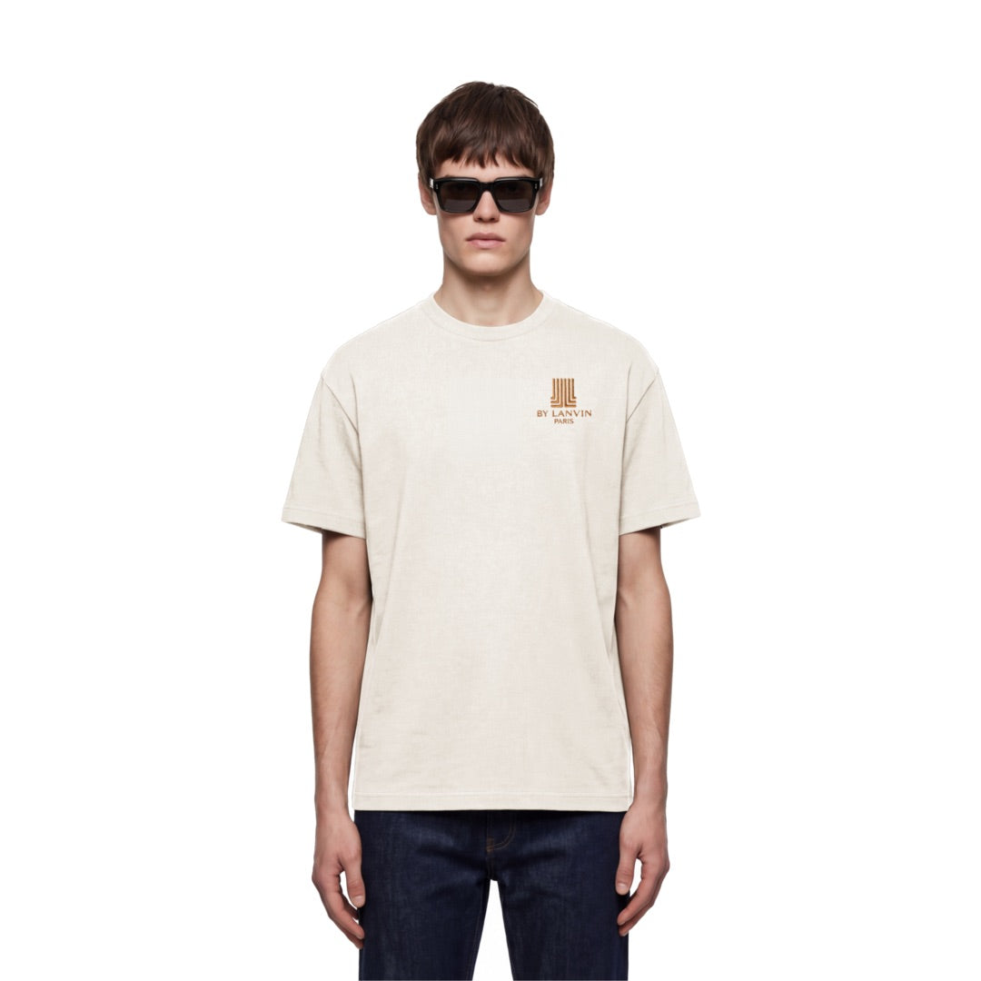 By Lanvin Paris Chest Logo Beige T-Shirt S