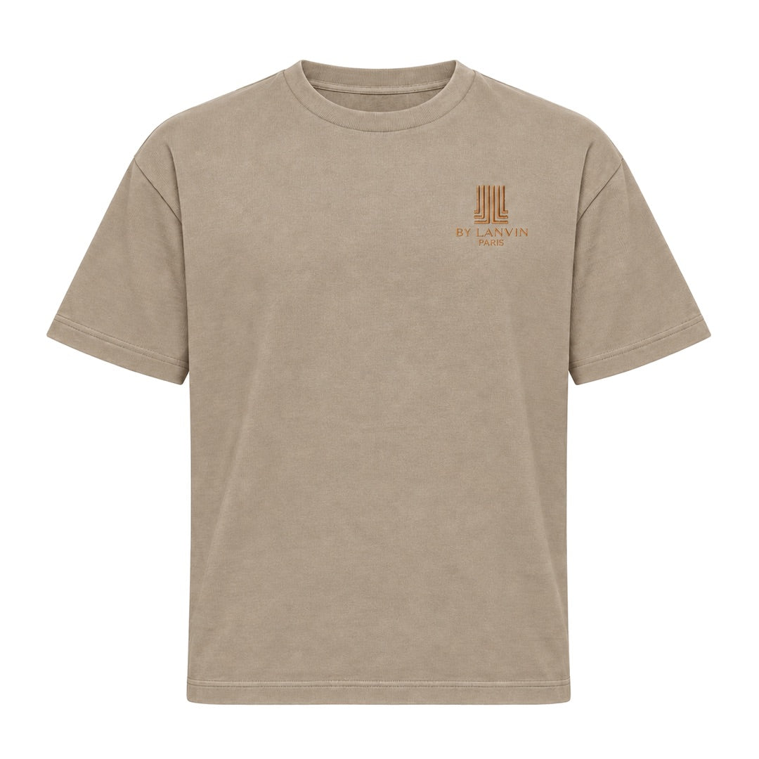 By Lanvin Paris Chest Logo Taupe T-Shirt S