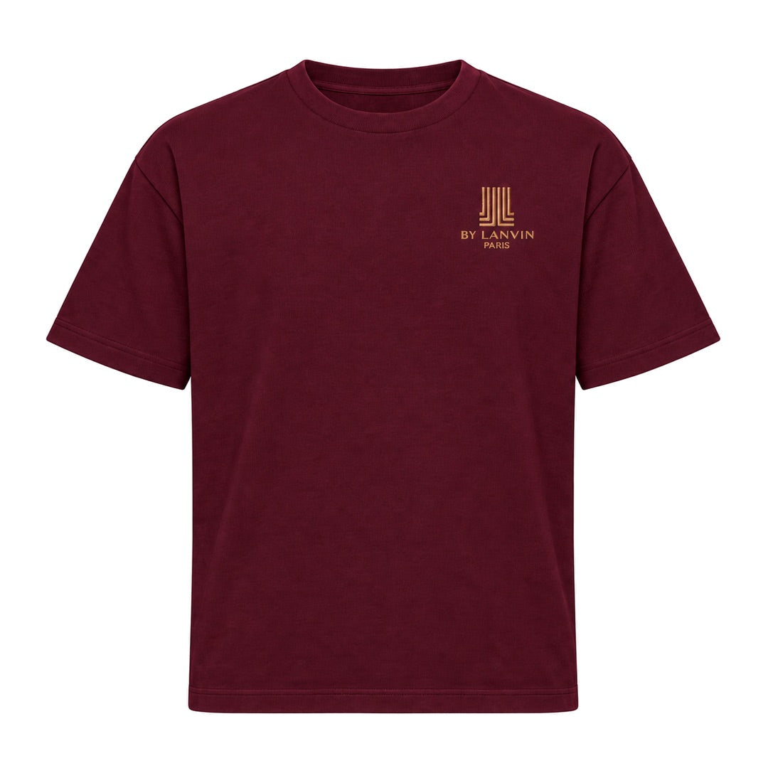 By Lanvin Paris Chest Logo Burgundy T-Shirt S