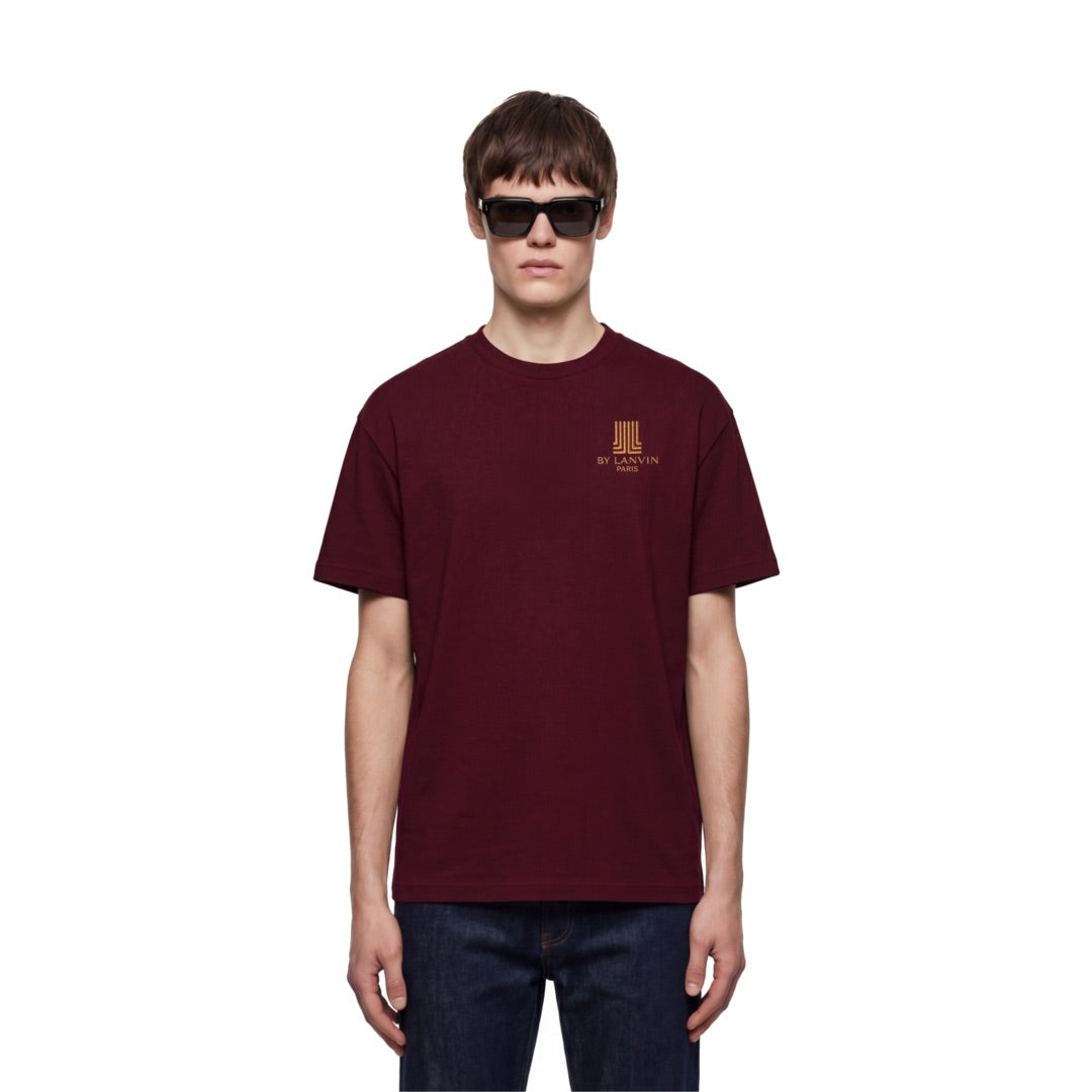 By Lanvin Paris Chest Logo Burgundy T-Shirt S
