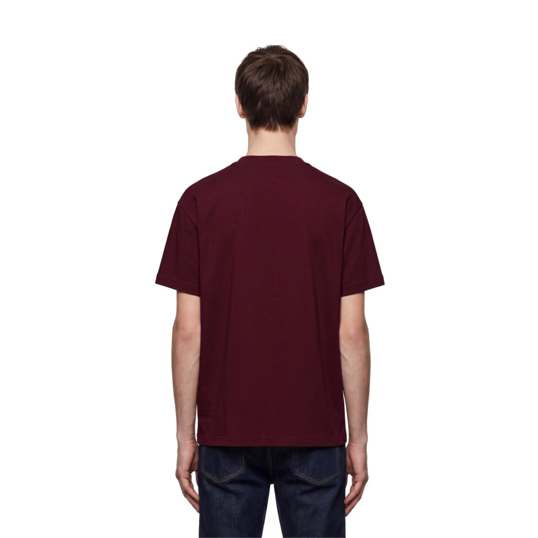 By Lanvin Paris Chest Logo Burgundy T-Shirt S