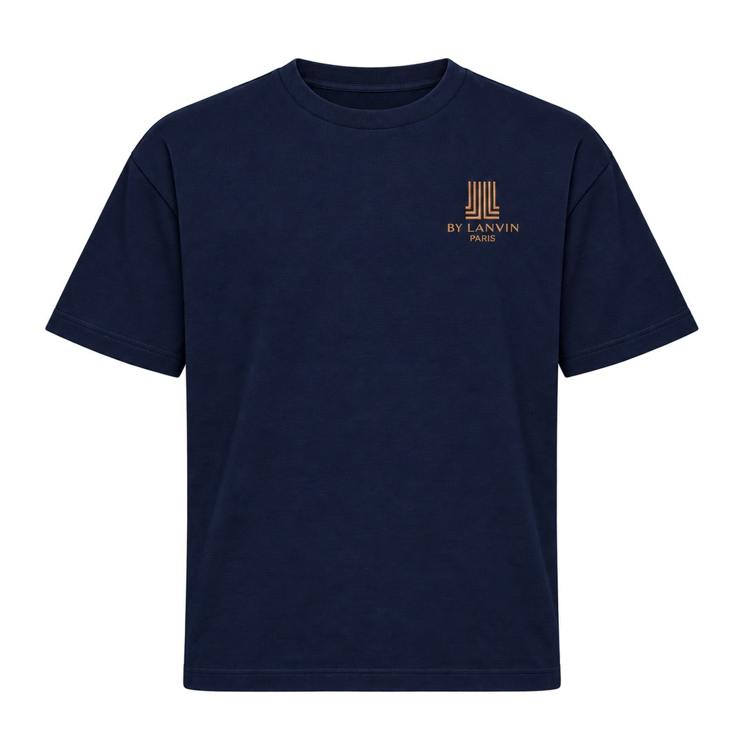 By Lanvin Paris Chest Logo Navy Blue T-Shirt