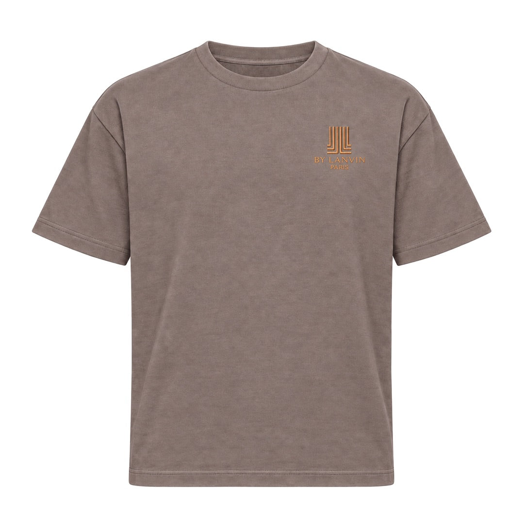 By Lanvin Paris Chest Logo Brown T-Shirt S