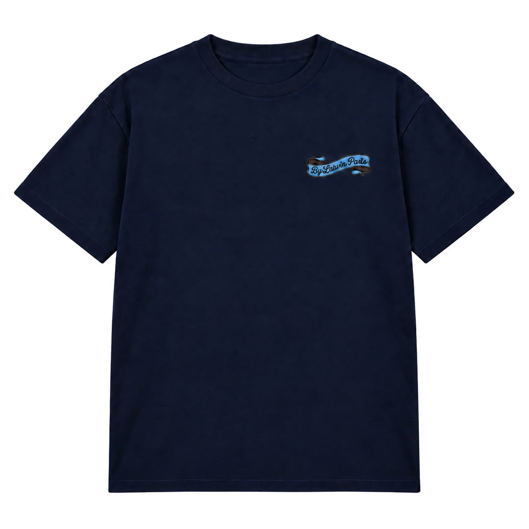 By Lanvin Paris Ribbon Logo Navy Blue T-Shirt
