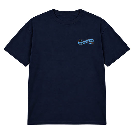 By Lanvin Paris Ribbon Logo Navy Blue T-Shirt