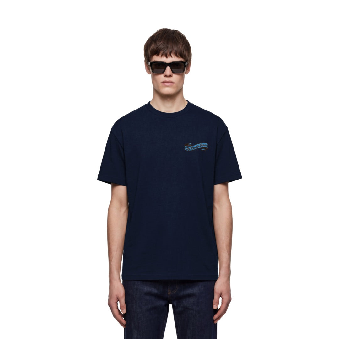 By Lanvin Paris Ribbon Logo Navy Blue T-Shirt