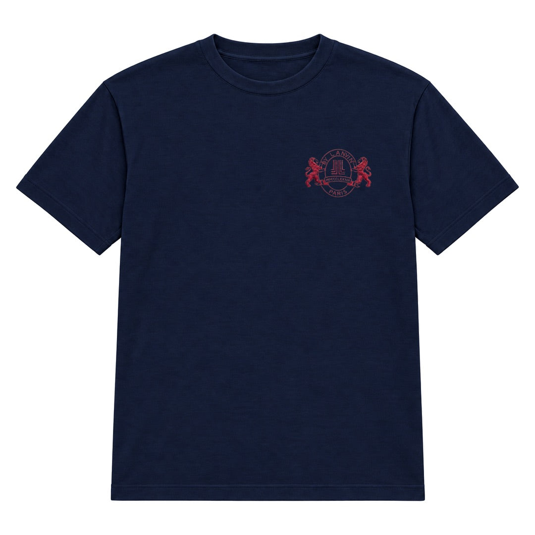 By Lanvin Paris Shield Logo Navy Blue T-Shirt