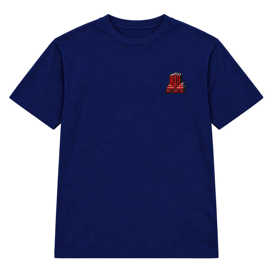 By Lanvin Block Logo Navy Blue T-Shirt