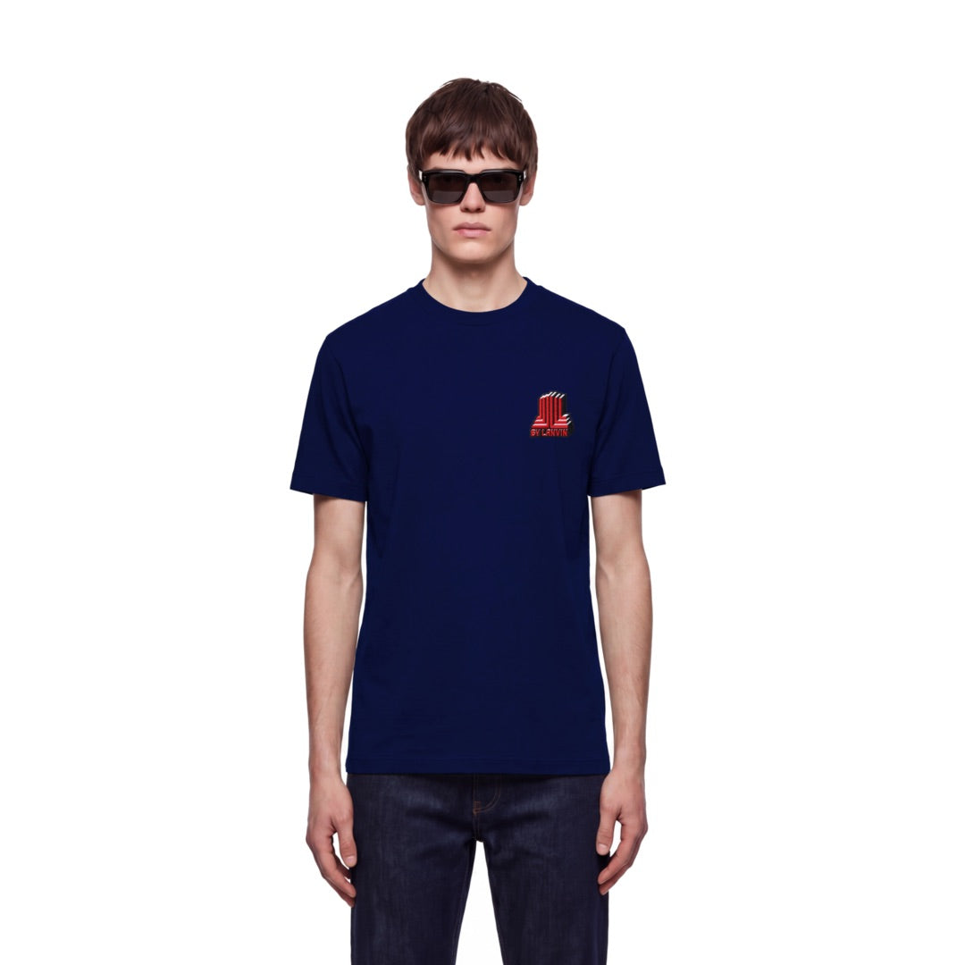 By Lanvin Block Logo Navy Blue T-Shirt