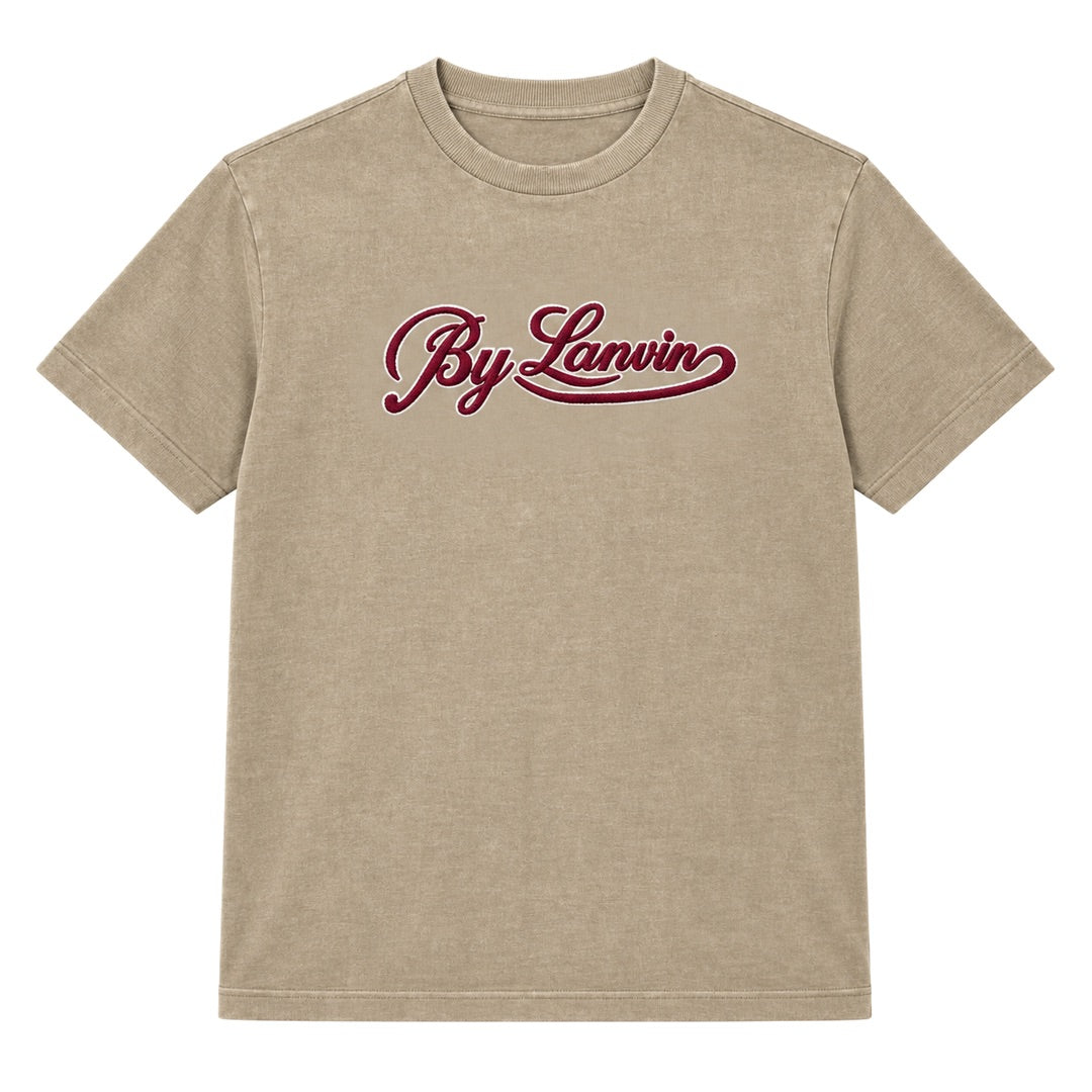 By Lanvin Script Logo Taupe T-Shirt S