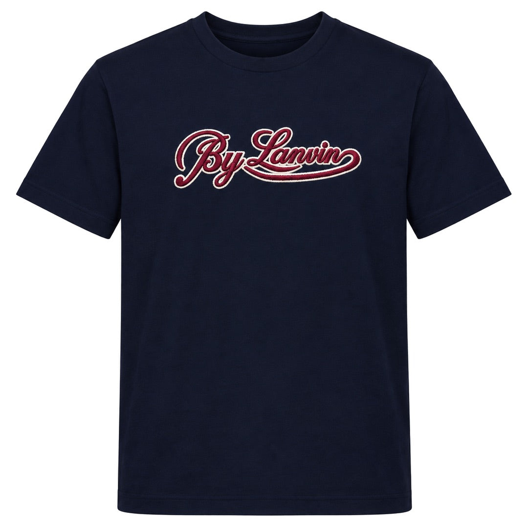By Lanvin Script Logo Navy Blue T-Shirt