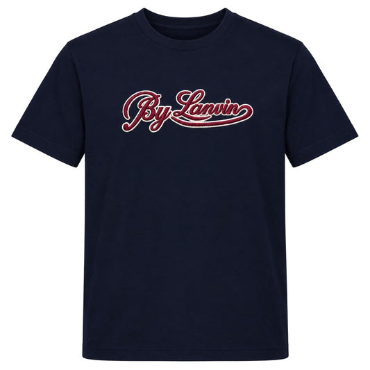 By Lanvin Script Logo Navy Blue T-Shirt