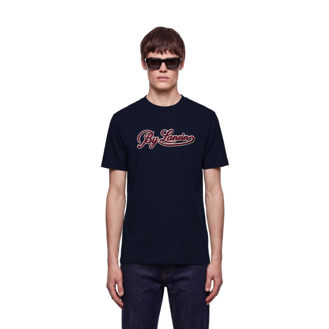 By Lanvin Script Logo Navy Blue T-Shirt