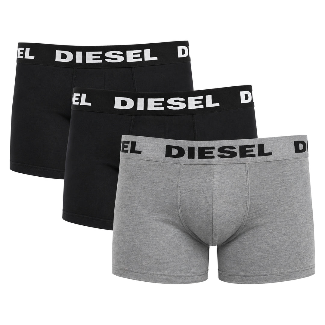 Diesel UMBX-Shawn-Out Boxers Black & Grey Men's 3 Pack Boxer Trunks L