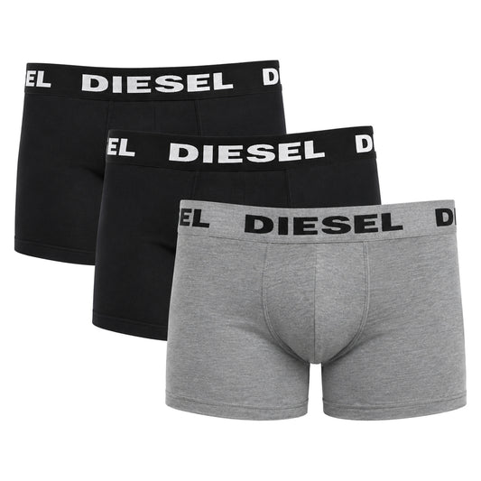 Diesel UMBX-Shawn-Out Boxers Black & Grey Men's 3 Pack Boxer Trunks L