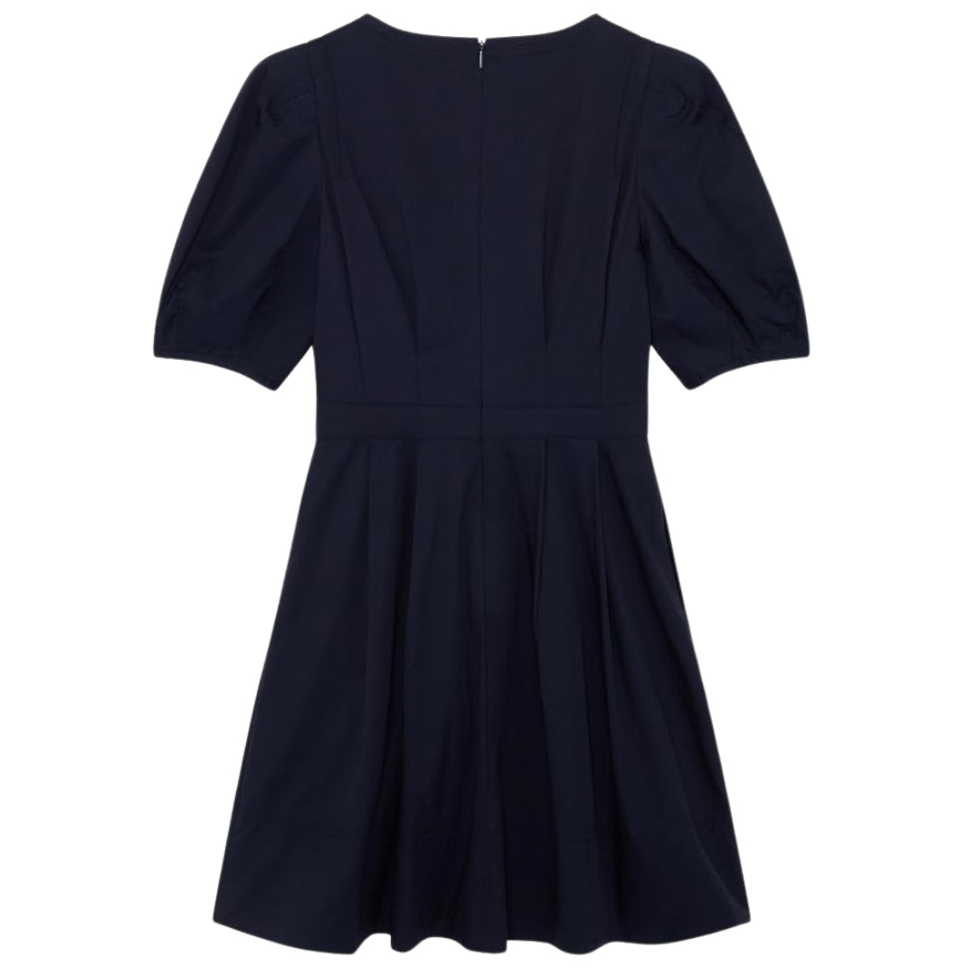 Ted Baker Uvita Puff Sleeve V-Neck Navy Mini Dress