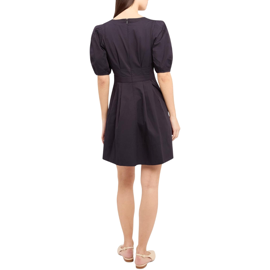 Ted Baker Uvita Puff Sleeve V-Neck Navy Mini Dress
