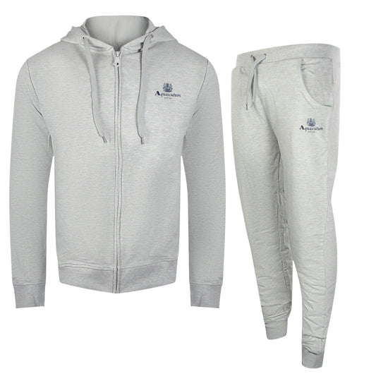 Aquascutum Grey Zip-Up Hoodie And Tracksuit Set