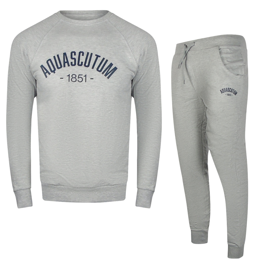 Aquascutum Old School Crewneck Grey Track Pants Set