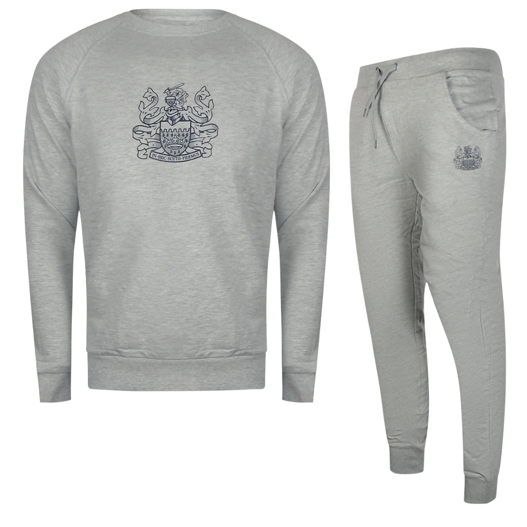 Aquascutum Iconic Crest  Crew Neck Grey Track Set