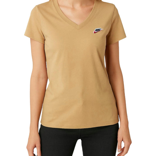 Nike V-Neck Beige T-Shirt