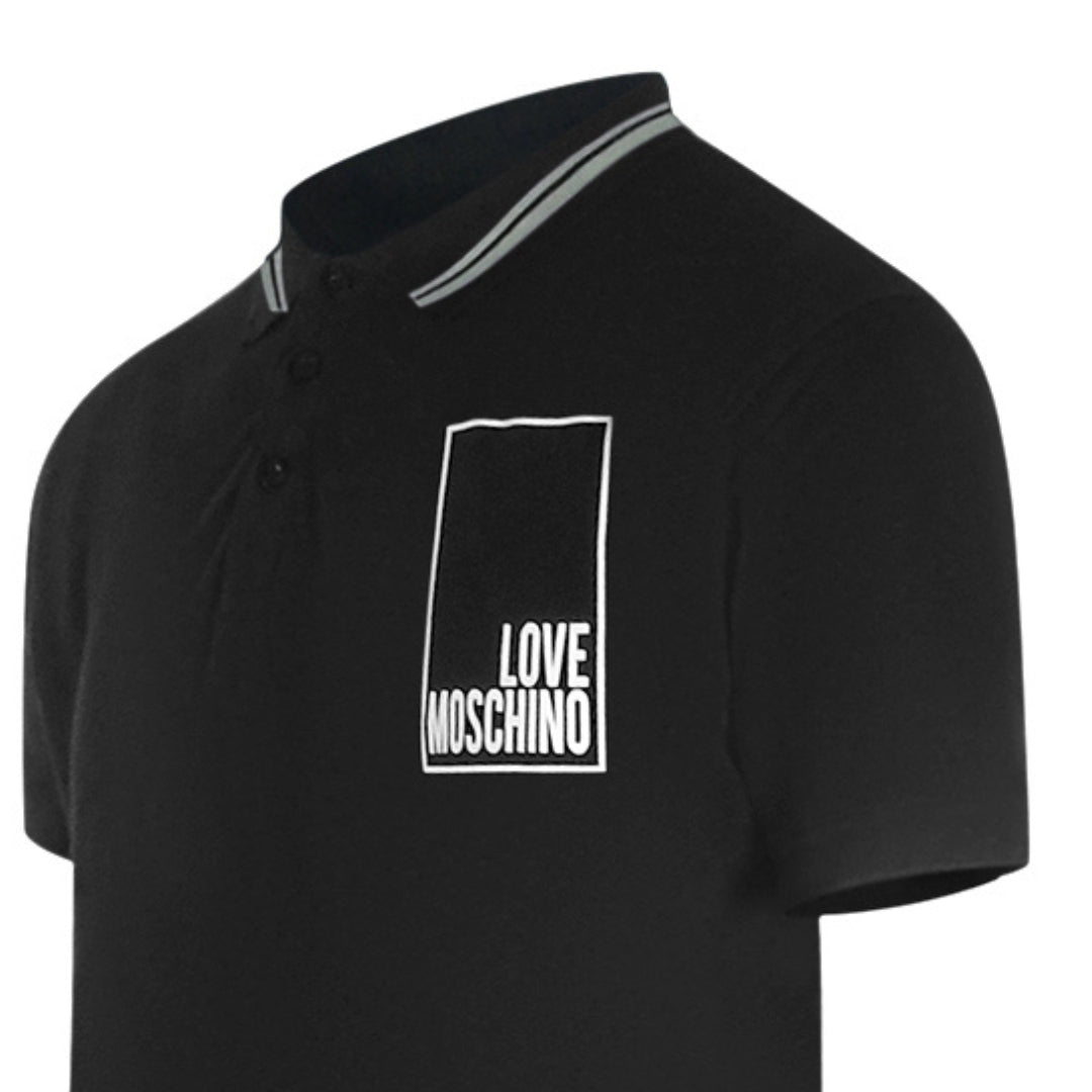Love Moschino Box Logo Black Polo Shirt