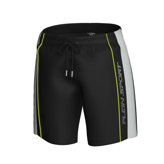 Plein Sport Vertical Logo Long Boardshort Black Swim Shorts