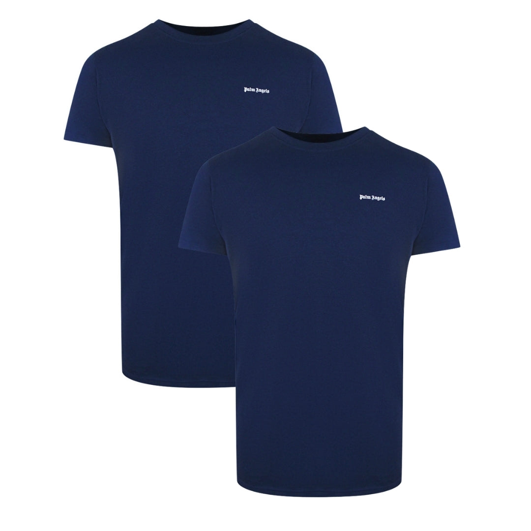 Palm Angels Two-Pack Classic Logo Navy Blue T-Shirts