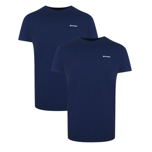 Palm Angels Two-Pack Classic Logo Navy Blue T-Shirts