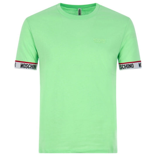 Moschino Taped Sleeve Ends Logo Green T-Shirt XS