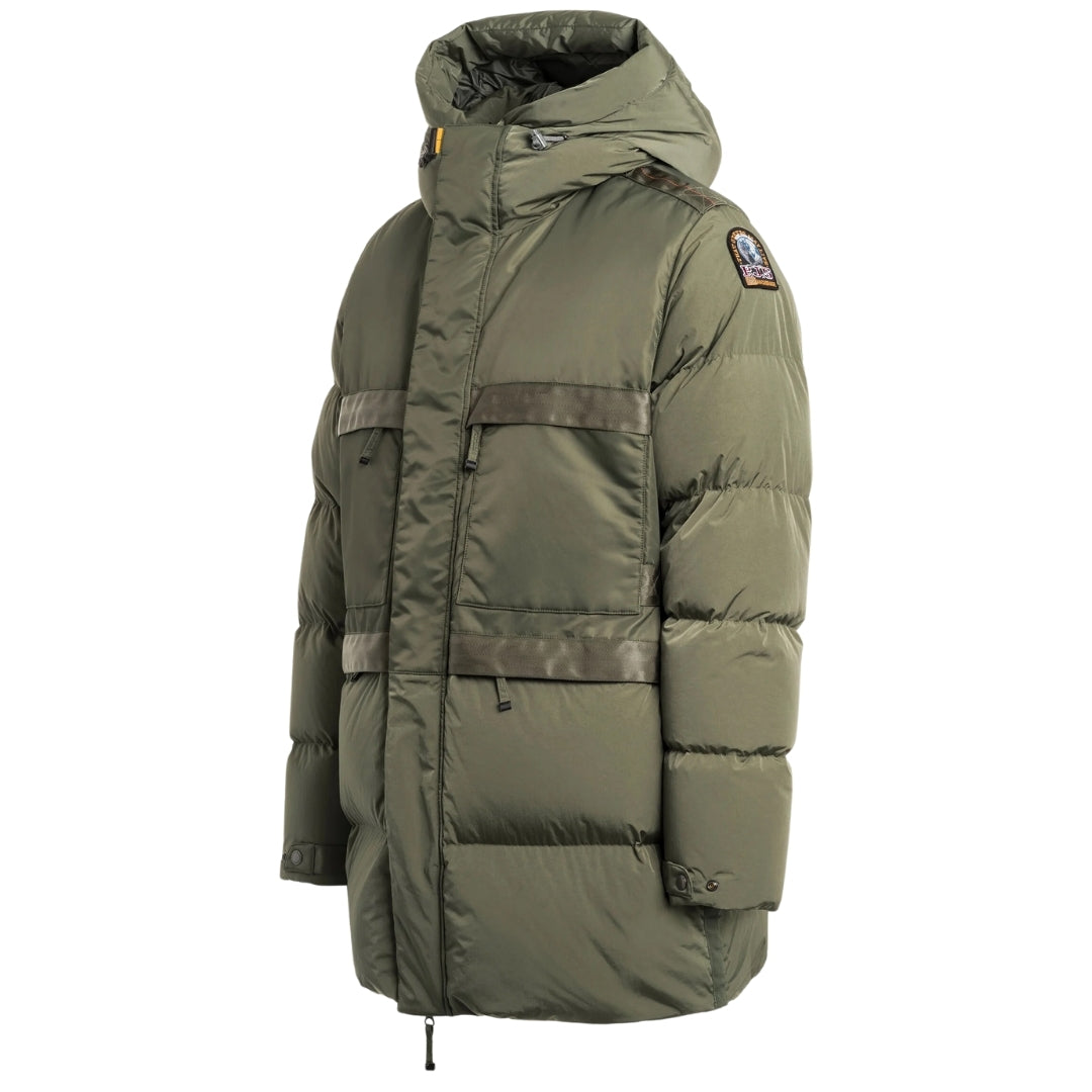 Parajumpers VENTURE PMJKRU02 610 THYME LONG HOODED DOWN JACKET Mens L