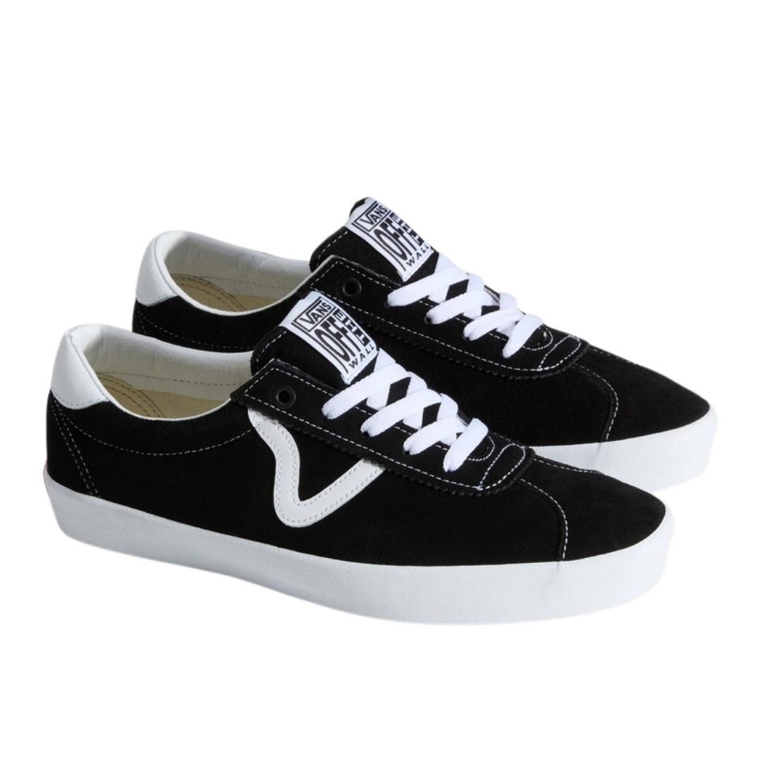 Vans Sport Low Black White Casual Trainers UK 3